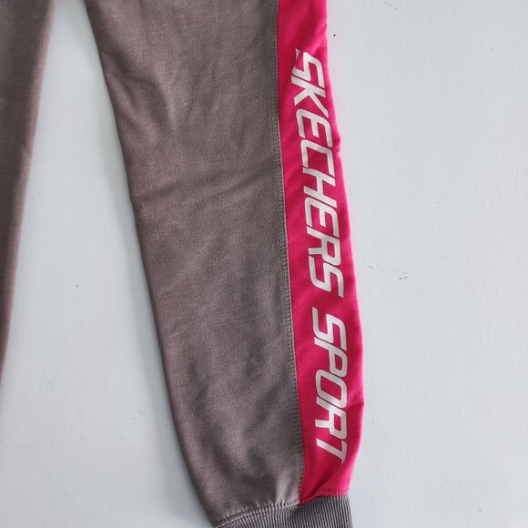 Skechers Sport sweatpants / jogger girls size M grey & pink graphic design - Picture 8 of 14